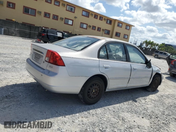 2003 Honda Civic LX with VIN 2HGES16563H568571, listed as a Copart auction lot 53802225 with 0 mi miles and Salvage Title. Bid and sale history available at carsss.com. Image 3.