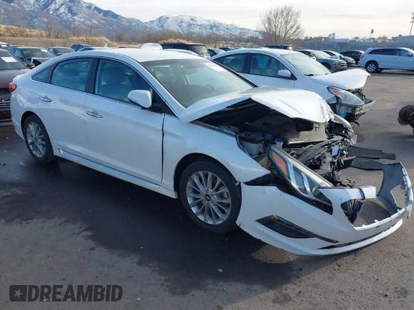 2015 Hyundai Sonata 2.4L Sport with VIN 5NPE34AF3FH035408, listed as a IAAI auction lot 41131154 with 107,308 mi miles. Bid and sale history available at carsss.com. Image 1.