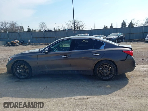2014 Infiniti Q50 Hybrid Sport with VIN JN1AV7AR7EM703030, listed as a IAAI auction lot 41661844 with 128,202 mi miles. Bid and sale history available at carsss.com. Image 14.