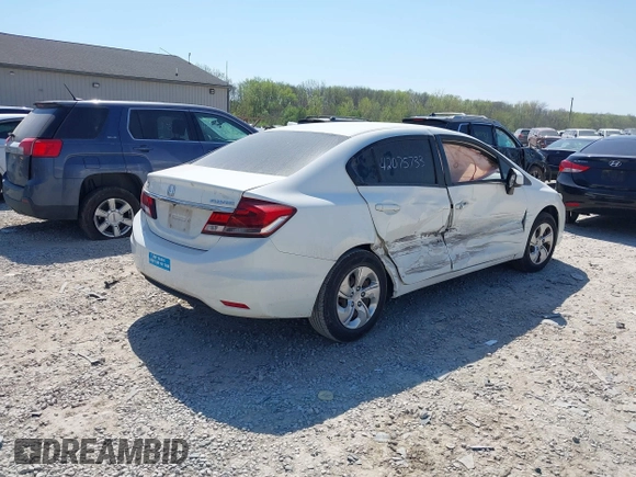 2013 Honda Civic LX with VIN 19XFB2F55DE024293, listed as a IAAI auction lot 42075733 with 121,531 mi miles and . Bid and sale history available at DreamBid. Image 4.