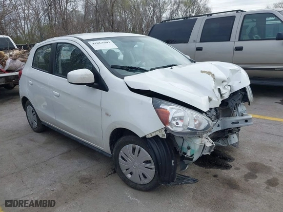 2019 Mitsubishi Mirage ES with VIN ML32A3HJ8KH016670, listed as a IAAI auction lot 41867607 with 76,571 mi miles. Bid and sale history available at carsss.com. Image 1.
