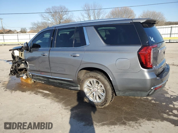 2021 GMC Yukon SLT with VIN 1GKS1BKD9MR194633, listed as a Copart auction lot 48762645 with 56,502 mi miles and Salvage Title. Bid and sale history available at carsss.com. Image 2.