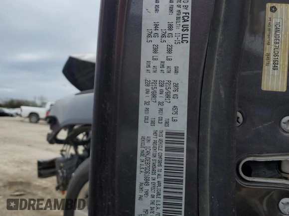 2016 Jeep Compass High Altitude Edition with VIN 1C4NJDEB7GD616849, listed as a Copart auction lot 51132055 with 168,076 mi miles and Salvage Title. Bid and sale history available at carsss.com. Image 13.