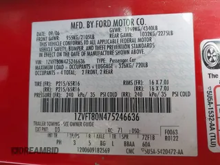 2007 Ford Mustang Deluxe z VIN 1ZVFT80N475246636, wystawiony jako IAAI lot #41620976 z przebiegiem 310 653 mil mil oraz . Historia ofert i sprzedaży dostępna na DreamBid. Obrazek 9.