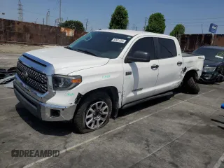 2018 Toyota Tundra SR5 with VIN 5TFEY5F14JX235019, listed as a Copart auction lot 60921385 with 96,861 mi miles and Salvage title. Bid and sale history available at DreamBid. Image 1.