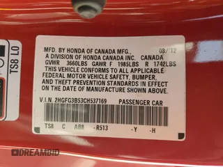 2012 Honda Civic Cpe LX with VIN 2HGFG3B53CH537169, listed as a Copart auction lot 49964185 with 141,999 mi miles and Salvage Title. Bid and sale history available at carsss.com. Image 12.