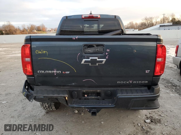 2020 Chevrolet Colorado 4WD LT with VIN 1GCGTCEN4L1100905, listed as a Copart auction lot 85787324 with 49,795 mi miles and Salvage Title. Bid and sale history available at carsss.com. Image 6.