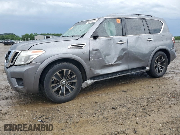 2017 Nissan Armada Platinum with VIN JN8AY2NF8H9300967, listed as a Copart auction lot 55513905 with 120,266 mi miles and Salvage title. Bid and sale history available at DreamBid. Image 1.