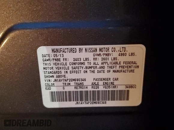2014 Infiniti Q50 Hybrid Sport with VIN JN1AV7AP2EM690346, listed as a Copart auction lot 79770594 with 114,964 mi miles and Salvage Title. Bid and sale history available at carsss.com. Image 14.