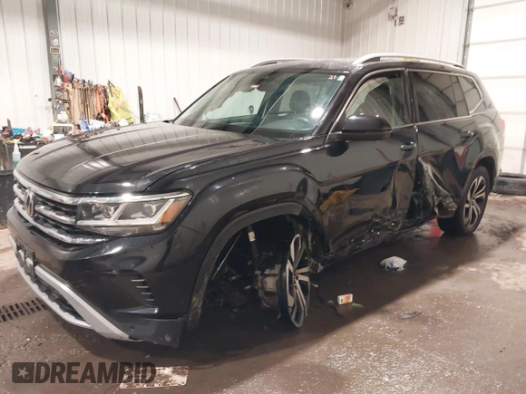 2021 Volkswagen Atlas SEL Premium z VIN 1V2TR2CAXMC577785, wystawiony jako IAAI lot #41613198 z przebiegiem 81 712 mil mil oraz . Historia ofert i sprzedaży dostępna na DreamBid. Obrazek 2.