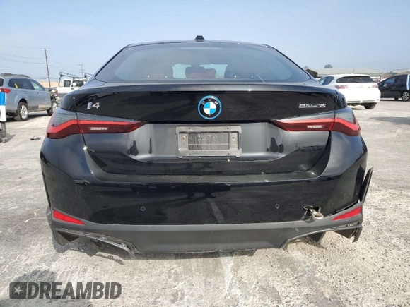 2023 BMW i4 eDrive35 with VIN WBY43AW07PFR42901, listed as a Copart auction lot 47583134 with 18,638 mi miles. Bid and sale history available at carsss.com. Image 6.