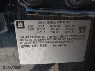 2014 Chevrolet Volt with VIN 1G1RH6E40EU169846, listed as a IAAI auction lot 41512206 with 183,339 mi miles. Bid and sale history available at carsss.com. Image 9.