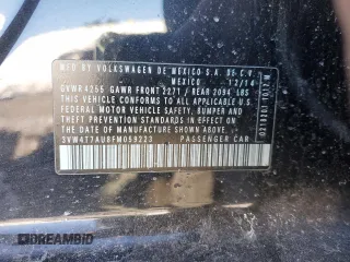 2015 Volkswagen GTI Autobahn z VIN 3VW4T7AU8FM059223, wystawiony jako Copart lot #46045265 z przebiegiem 123 423 mil mil oraz Szkoda całkowita • Salvage title. Historia ofert i sprzedaży dostępna na DreamBid. Obrazek 14.