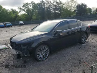 2016 Acura RLX Tech Pkg with VIN JH4KC1F58GC001638, listed as a Copart auction lot 55614355 with 66,701 mi miles and Salvage Title. Bid and sale history available at carsss.com. Image 1.