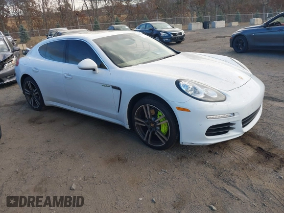 2014 Porsche Panamera S E-Hybrid with VIN WP0AD2A76EL044722, listed as a IAAI auction lot 40716615 with 52,474 mi miles and . Bid and sale history available at DreamBid. Image 1.