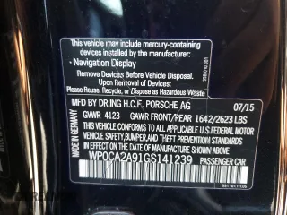 2016 Porsche 911 Carrera with VIN WP0CA2A91GS141239, listed as a Copart auction lot 72126274 with 55,341 mi miles and Salvage Title. Bid and sale history available at carsss.com. Image 12.