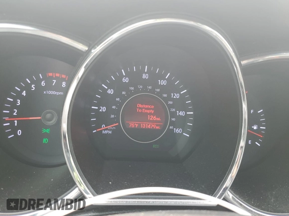 2013 Kia Optima EX with VIN 5XXGN4A78DG180450, listed as a Copart auction lot 58925375 with 131,479 mi miles and Salvage title. Bid and sale history available at DreamBid. Image 9.