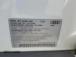 2021 Audi e-tron Premium z VIN WA1AAAGE5MB010441, wystawiony jako Copart lot #56303714 z przebiegiem 30 441 mil mil oraz . Historia ofert i sprzedaży dostępna na DreamBid. Obrazek 14.