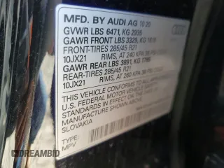 2021 Audi Q8 Premium Plus z VIN WA1EVAF14MD012478, wystawiony jako Copart lot #87071414 z przebiegiem 47 721 mil mil oraz Szkody całkowita. Historia ofert i sprzedaży dostępna na DreamBid. Obrazek 15.
