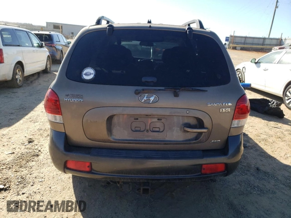 2005 Hyundai Santa Fe GLS with VIN KM8SC73E95U889313, listed as a Copart auction lot 42508925 with 187,643 mi miles and Salvage Title. Bid and sale history available at carsss.com. Image 6.