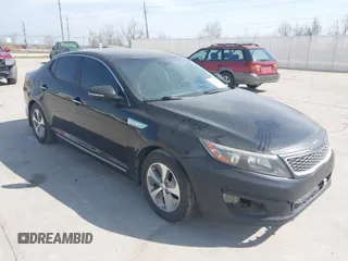 2015 Kia Optima Hybrid with VIN KNAGM4AD6F5078688, listed as a IAAI auction lot 41773876 with 125,928 mi miles. Bid and sale history available at carsss.com. Image 1.