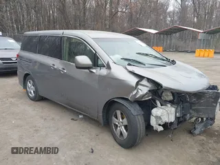 2012 Nissan Quest SL with VIN JN8AE2KP0C9045679, listed as a IAAI auction lot 41802148 with 165,105 mi miles. Bid and sale history available at carsss.com. Image 1.