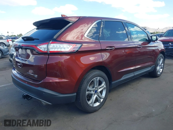 2015 Ford Edge Titanium with VIN 2FMTK4K8XFBB08680, listed as a IAAI auction lot 42066393 with 106,287 mi miles. Bid and sale history available at carsss.com. Image 4.
