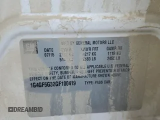2016 Buick LaCrosse Premium II with VIN 1G4GF5G32GF100419, listed as a Copart auction lot 46985885 with 79,829 mi miles and Salvage Title. Bid and sale history available at carsss.com. Image 14.