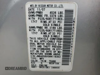 2008 Nissan Rogue SL with VIN JN8AS58V08W119353, listed as a Copart auction lot 51059095 with 222,771 mi miles and Salvage Title. Bid and sale history available at DreamBid. Image 13.
