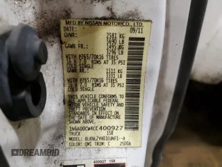 2012 Nissan Frontier SV with VIN 1N6AD0CW4CC400927, listed as a Copart auction lot 81705974 with 138,876 mi miles and Salvage title. Bid and sale history available at DreamBid. Image 13.