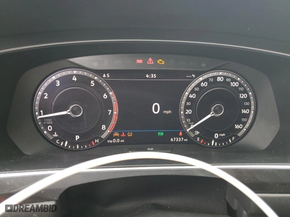 2019 Volkswagen Tiguan SE with VIN 3VV2B7AX8KM024779, listed as a Copart auction lot 53458305 with 67,337 mi miles and Salvage Title. Bid and sale history available at carsss.com. Image 9.