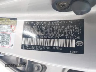 2004 Toyota Camry LE with VIN 4T1BE32K84U341747, listed as a IAAI auction lot 42701813 with 245,431 mi miles and . Bid and sale history available at DreamBid. Image 9.