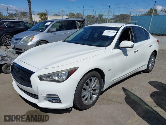 2017 Infiniti Q50 2.0t with VIN JN1CV7AP5HM641865, listed as a IAAI auction lot 41931936 with 109,046 mi miles. Bid and sale history available at carsss.com. Image 2.