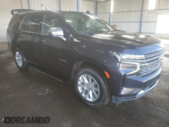 2023 Chevrolet Tahoe Premier with VIN 1GNSKSKD4PR458118, listed as a Copart auction lot 47948625 with 21,688 mi miles and Clean title. Bid and sale history available at DreamBid. Image 4.
