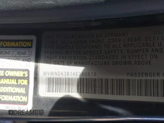 2004 Volkswagen Passat GL z VIN WVWND63B14E340616, wystawiony jako IAAI lot #41435210 z przebiegiem 175 452 mil mil oraz . Historia ofert i sprzedaży dostępna na DreamBid. Obrazek 9.