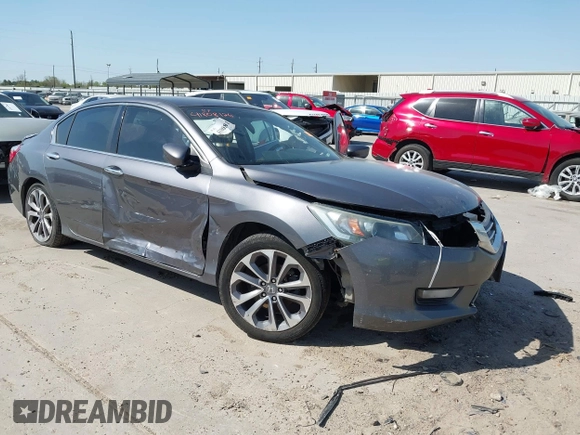 2014 Honda Accord Sport with VIN 1HGCR2F55EA083915, listed as a IAAI auction lot 41808126 with 148,174 mi miles and . Bid and sale history available at carsss.com. Image 1.