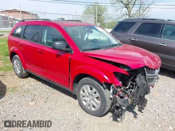 2016 Dodge Journey SE with VIN 3C4PDCAB7GT250093, listed as a IAAI auction lot 42061392 with 100,433 mi miles. Bid and sale history available at carsss.com. Image 1.