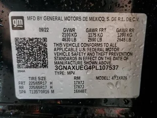 2023 Chevrolet Equinox LT with VIN 3GNAXUEG4PL107537, listed as a Copart auction lot 52333615 with 46,824 mi miles and Salvage Title. Bid and sale history available at DreamBid. Image 15.