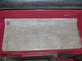 1993 Chevrolet Blazer z VIN 1GNDT13W2P2202181, wystawiony jako IAAI lot #42563244 z przebiegiem 143 439 mil mil oraz . Historia ofert i sprzedaży dostępna na DreamBid. Obrazek 9.