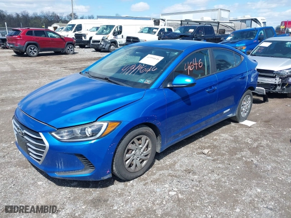 2017 Hyundai Elantra SE with VIN KMHD74LF4HU128066, listed as a IAAI auction lot 41994646 with 95,672 mi miles. Bid and sale history available at carsss.com. Image 2.