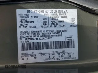 2002 Ford Explorer Eddie Bauer z VIN 1FMDU74E42ZA03367, wystawiony jako Copart lot #68242544 z przebiegiem 172 790 mil mil oraz Szkoda całkowita • Salvage title. Historia ofert i sprzedaży dostępna na DreamBid. Obrazek 13.