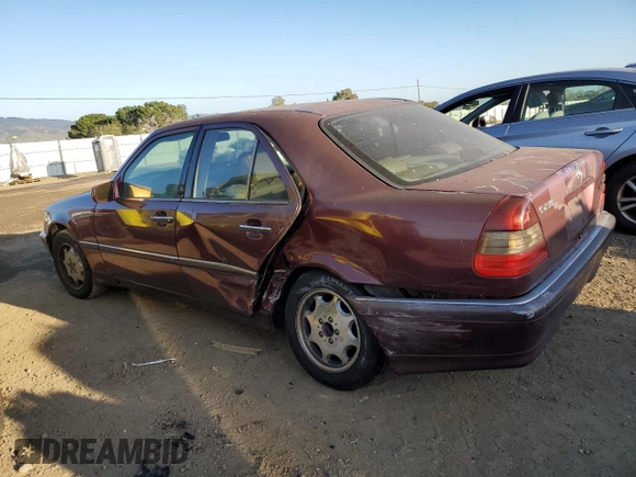 1998 Mercedes-Benz C 230/260/280/320 with VIN WDBHA23G0WA629568, listed as a Copart auction lot 43560945 with 252,554 mi miles and Salvage Title. Bid and sale history available at carsss.com. Image 2.