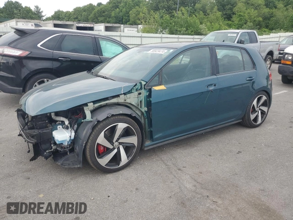 2018 Volkswagen Golf GTI S with VIN 3VW547AU1JM290412, listed as a Copart auction lot 58923474 with 60,737 mi miles and Salvage Title. Bid and sale history available at carsss.com. Image 1.