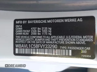 2015 BMW X1 xDrive28i z VIN WBAVL1C58FVY33290, wystawiony jako IAAI lot #42240651 z przebiegiem 81 646 mil mil oraz . Historia ofert i sprzedaży dostępna na DreamBid. Obrazek 9.