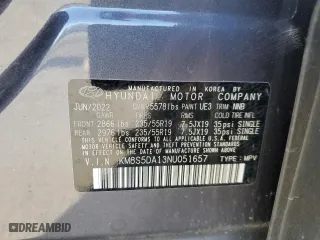 2022 Hyundai Santa Fe Hybrid Limited with VIN KM8S5DA13NU051657, listed as a Copart auction lot 50214674 with 31,831 mi miles. Bid and sale history available at carsss.com. Image 12.
