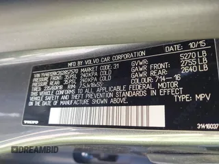 2016 Volvo XC60 T5 Premier with VIN YV4612RK2G2857570, listed as a IAAI auction lot 41767080 with 94,409 mi miles and . Bid and sale history available at DreamBid. Image 9.