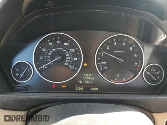 2014 BMW 3 Series 328i with VIN WBA3C1C54EK115517, listed as a Copart auction lot 52982655 with 63,203 mi miles and Salvage Title. Bid and sale history available at carsss.com. Image 9.