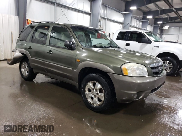 2002 Mazda Tribute LX with VIN 4F2CU08192KM29966, listed as a Copart auction lot 79458124 with 186,406 mi miles and Salvage Title. Bid and sale history available at carsss.com. Image 4.