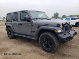 2020 Jeep Wrangler Unlimited Sport Altitude with VIN 1C4HJXDG2LW314301, listed as a Copart auction lot 59857615 with 60,684 mi miles and Salvage title. Bid and sale history available at DreamBid. Image 4.