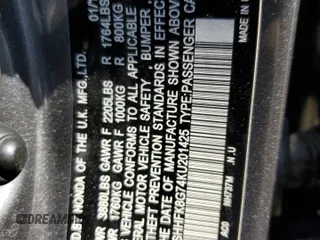 2019 Honda Civic Type R Touring z VIN SHHFK8G74KU201425, wystawiony jako Copart lot #49583654 z przebiegiem 25 603 mil mil oraz Nie do naprawy • Non repairable. Historia ofert i sprzedaży dostępna na DreamBid. Obrazek 12.